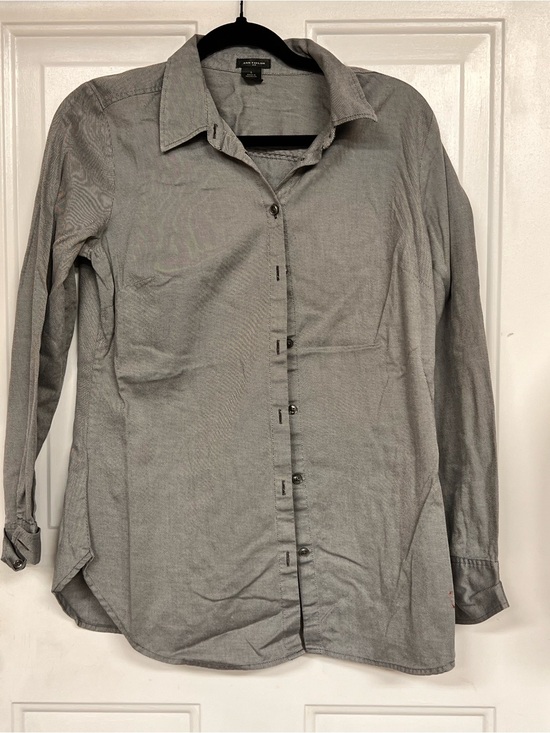 Ann Taylor Tops - Ann Taylor Women’s Gray Long-Sleeve Button-Down Shirt